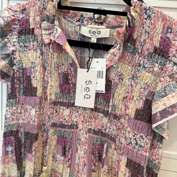 Sea New York smocked/quilted print dress - Picture 3 of 5